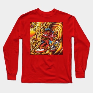 devil surfing With Friends Long Sleeve T-Shirt